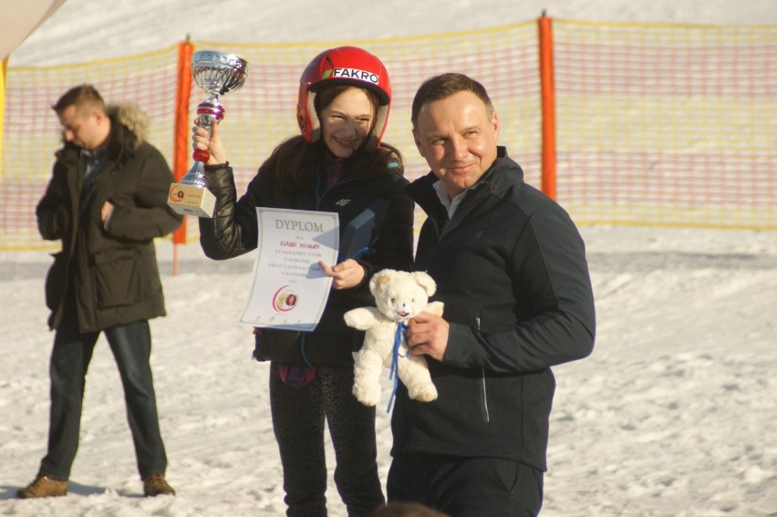Rabka. Prezydent wręcza nagrody uczestnikom narciarskiego...