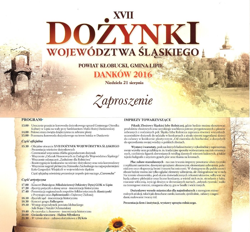 Dożynki wojewódzkie i Jarmark w Dankowie! [PROGRAM]