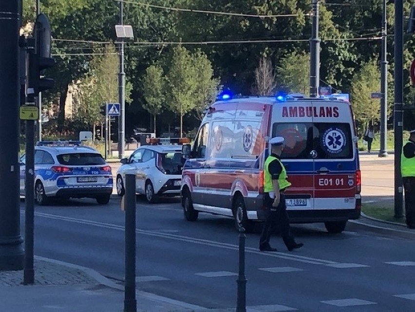 Wypadek motocyklisty w Łodzi na Kilińskiego przy Dworcu...