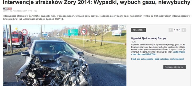 Interwencje straż Żory 2014: Zobacz TOP 15 zdarzeń!