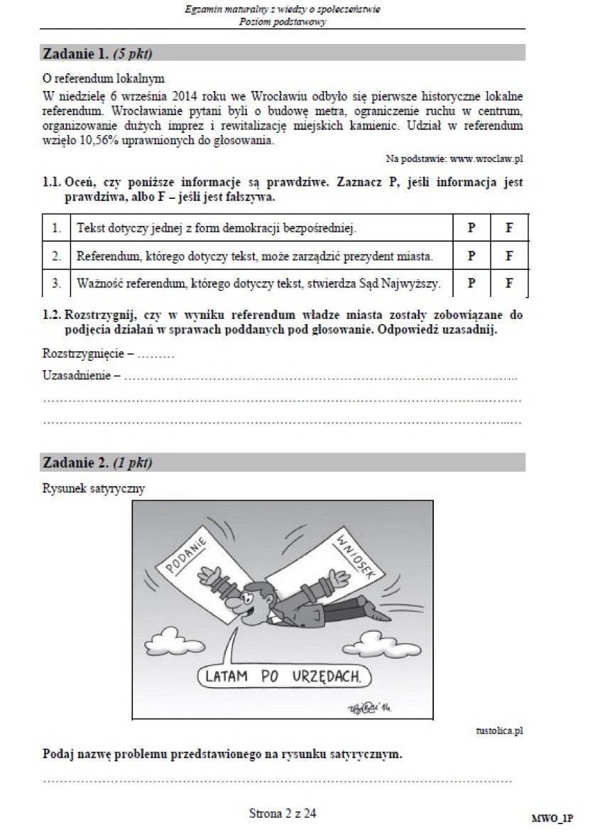 Matura 2017. WOS poziom podstawowy [ARKUSZE, ODPOWIEDZI]