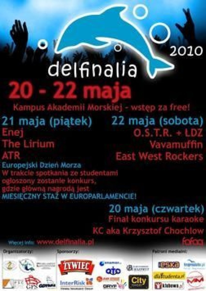 Plakat imprezy Delfinalia 2010