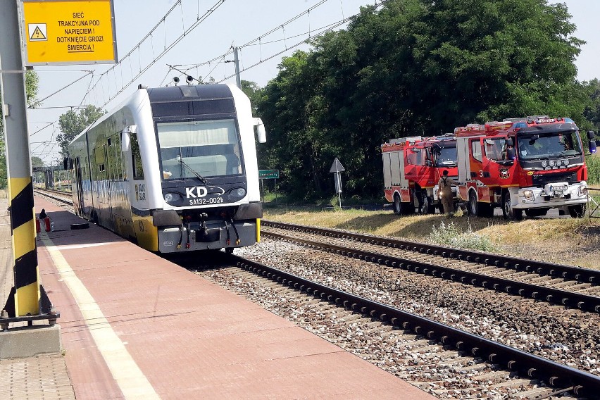 Pożar pociągu Kolei Dolnośląskich w Jezierzanach, zobaczcie zdjęcia