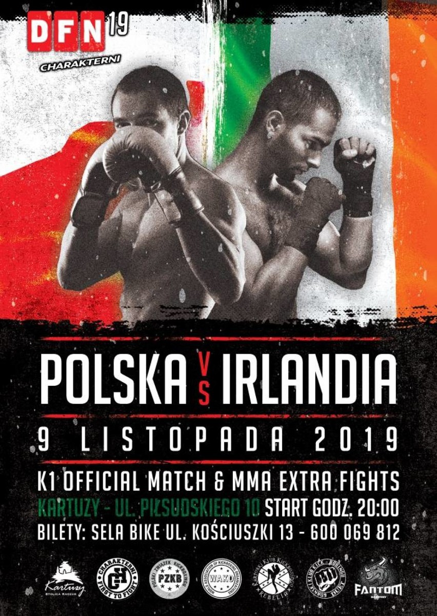 Wielka gala kickboxingu i starcie Polska - Irlandia już w sobotę, 9 listopada w Kartuzach