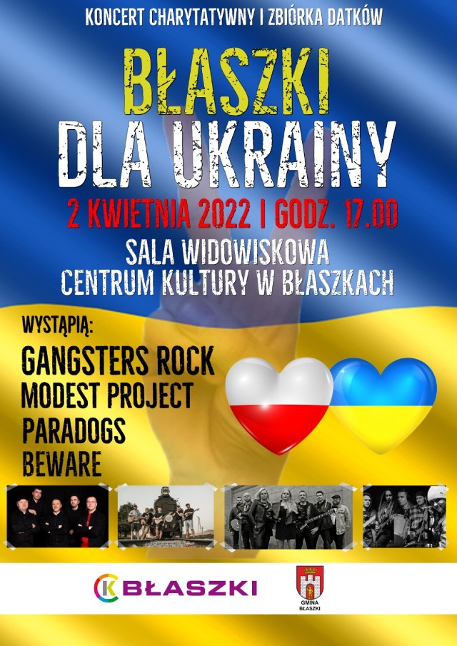 Błaszki dla Ukrainy - wyjątkowy koncert charytatywny 2 kwietnia