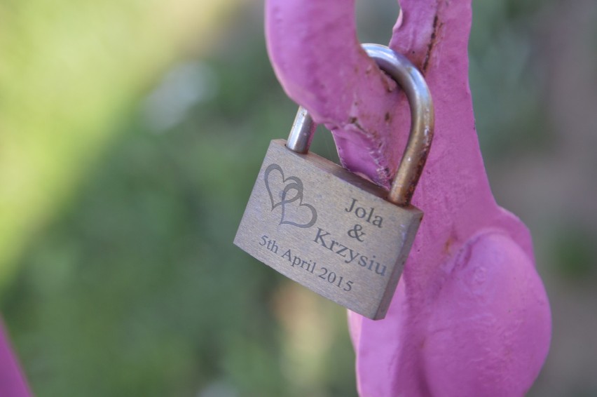 Kłódki miłości na różowym Moście Tolerancji w Głogowie [ZDJĘCIA]