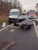 Wola Łącka. Wypadek pod Płockiem. Zderzenie trzech aut. Droga całkowicie zablokowana [ZDJĘCIA]