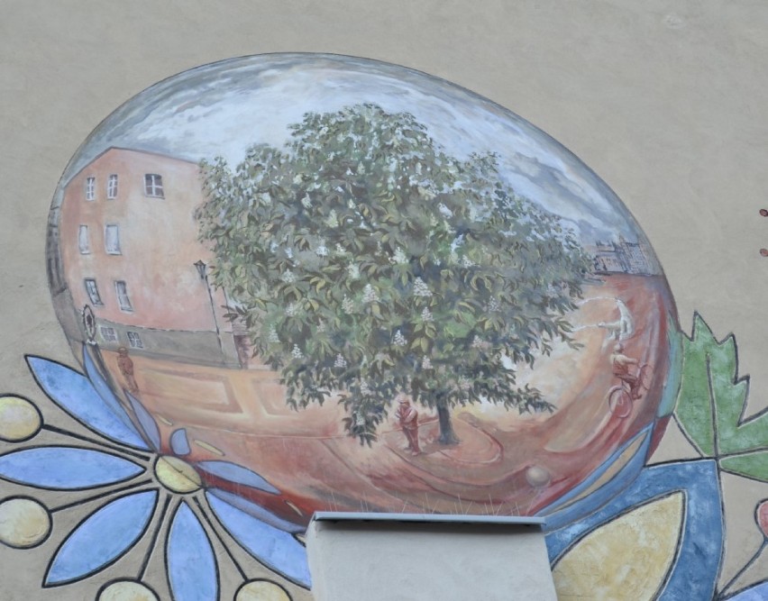 Wejherowo: Mural w kaszubskie wzory