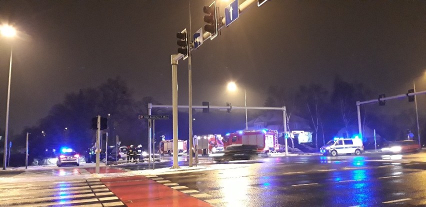 Wypadek na skrzyżowaniu w Lesznie