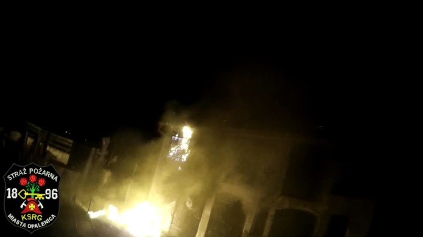 Nocny pożar w okolicach opalenickiej remizy