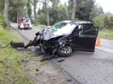 Wypadek na trasie Słajkowo-Żelazno. Auto uderzyło w drzewo