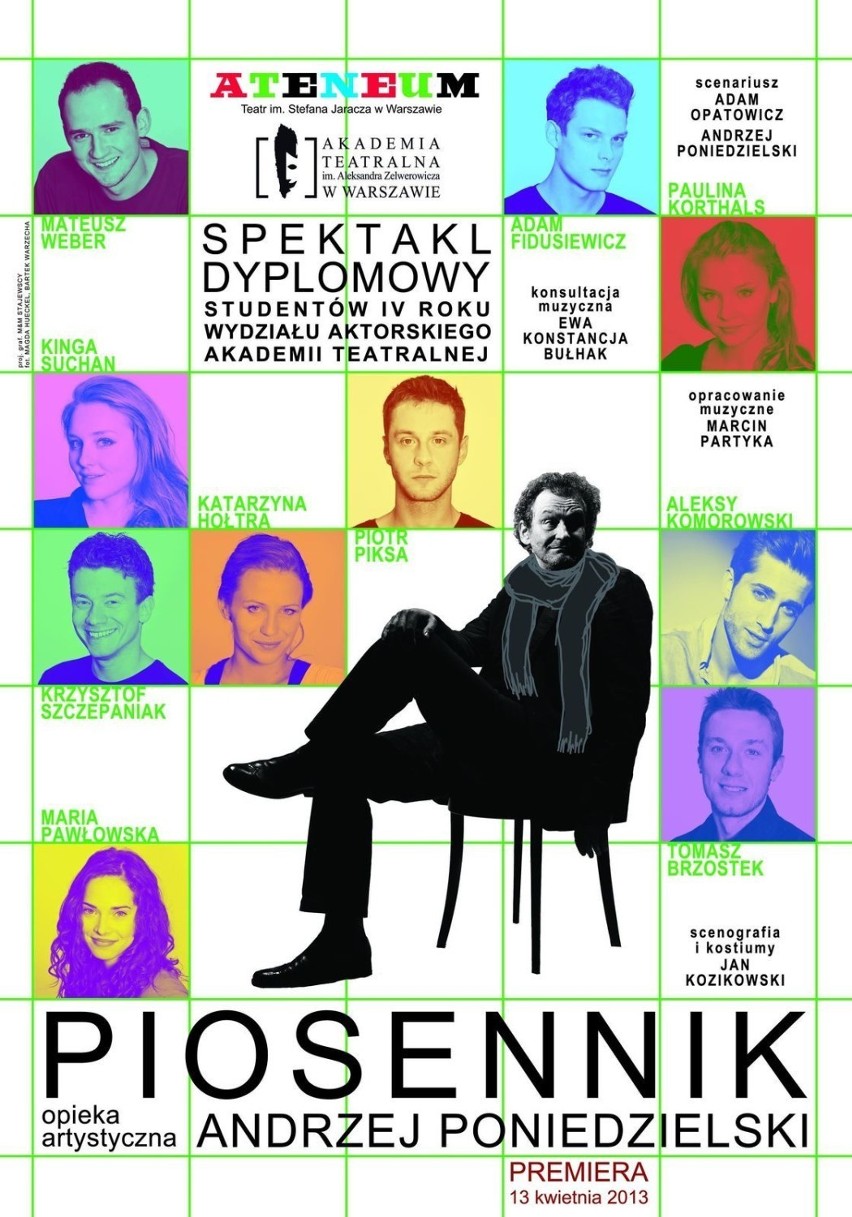 Plakat do spektaklu "Piosennik" w Teatrze Ateneum w...