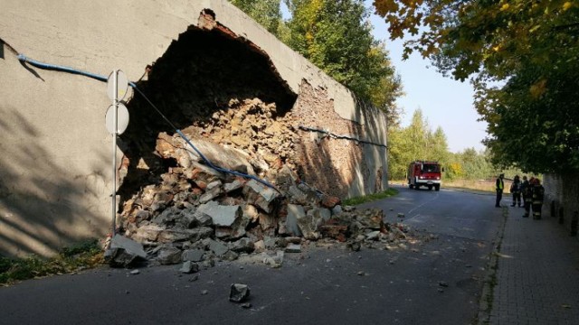 Zawalił się mur oporowy w Rudzie Śląskiej