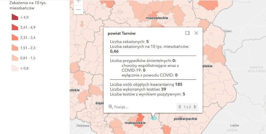 Nowe zakażenia COVID-19 w Tarnowie i sąsiednich powiatach. Najwięcej na Bocheńszczyźnie [RAPORT, 1.02]