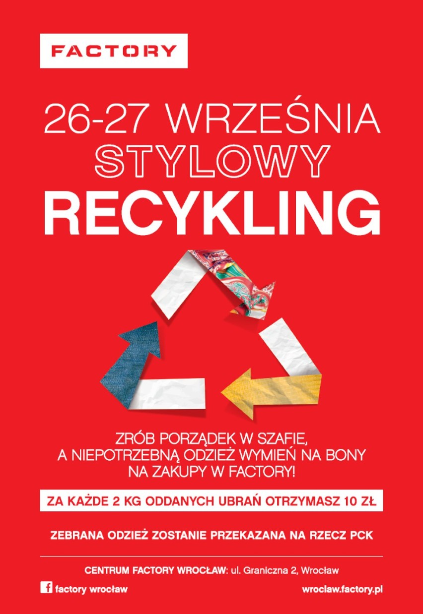Factory Wrocław pomoże PCK i zapłaci za ubrania z naszych szaf
