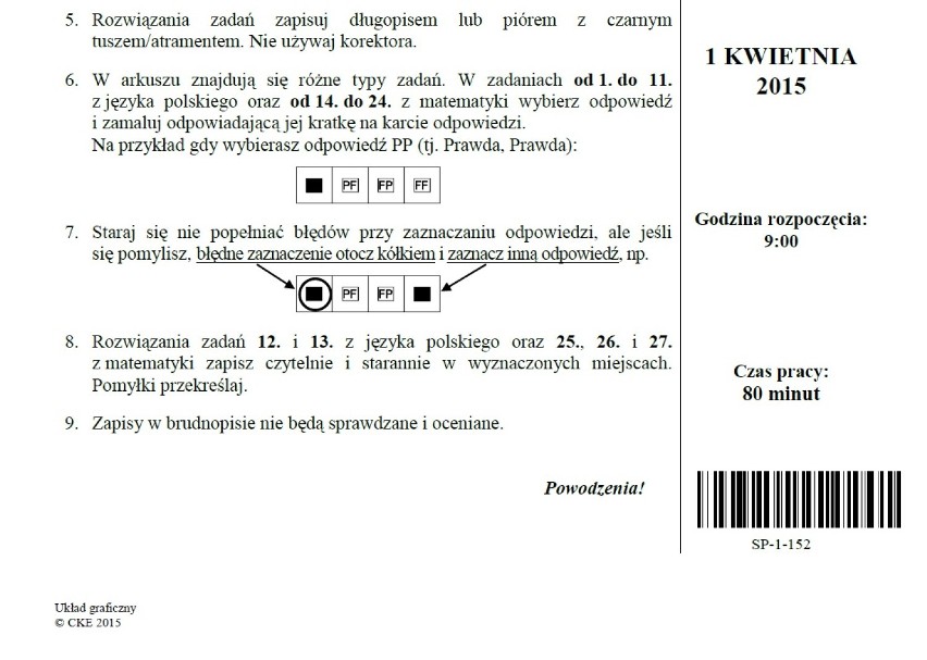 Sprawdzian Szóstoklasisty 2015. 1 kwietnia test szóstoklasisty. Sprawdź arkusze i odpowiedzi