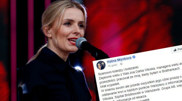 Halina Mlynkova prosi o pomoc dla managera. Pilnie potrzebna jest krew