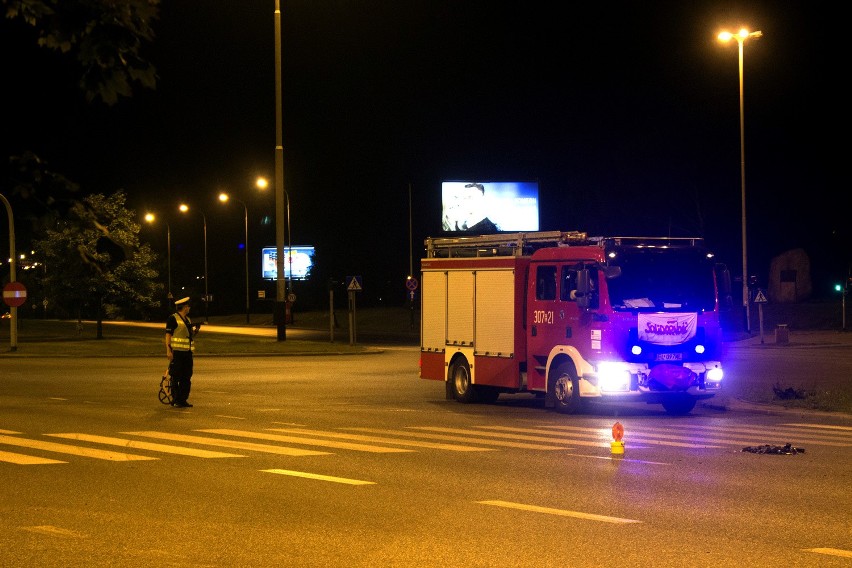 Wypadek na skrzyżowaniu ulic Rzgowskiej i Kolumny w Łodzi