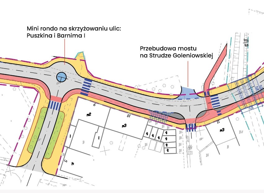 Modernizacja infrastruktury drogowej w Goleniowie. Przebudowa ulicy Puszkina