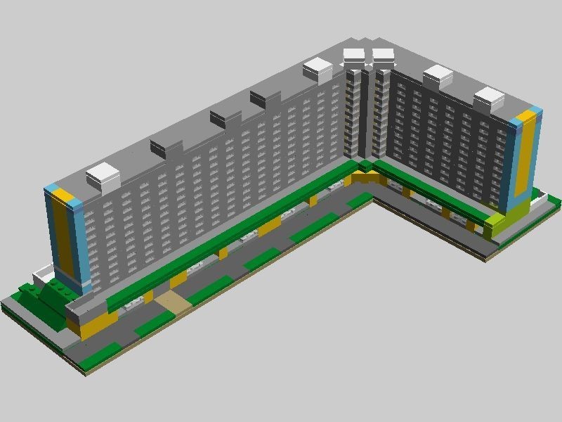 11-piętrowy blok mieszkalny z klocków Lego