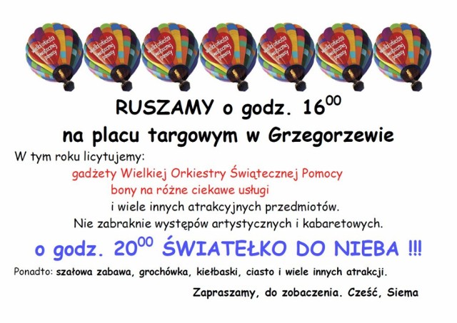 24. Finał WOŚP w Grzegorzewie