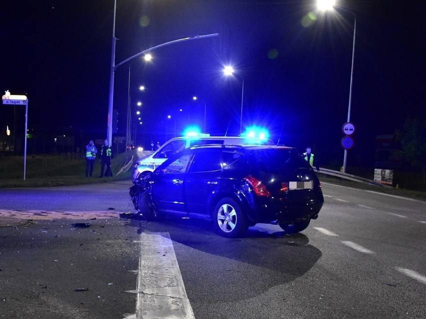 Człuchów. Policjanci pracowali przy wypadku drogowym z udziałem motocyklisty