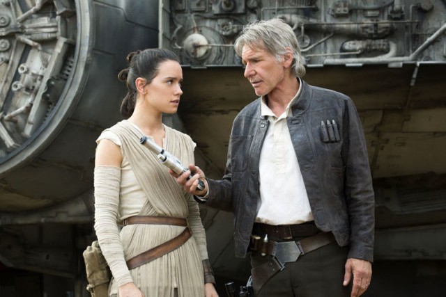 Harrison Ford w roli Hana Solo w filmie Gwiezdne Wojny: Przebudzenie Mocy