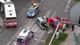 Wypadek dwóch aut na skrzyżowaniu w Kielcach  