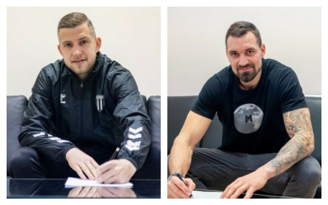 Nowi zawodnicy Sandecji (od prawej): bramkarz Martin Polaček i napastnik Rafał Wolsztyński