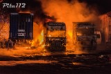 Osiek n. Notecią. Trzy ciężarówki spłonęły w pożarze. Straty sięgają kilkuset tysięcy złotych
