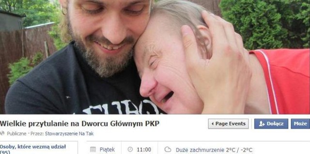 Wielkie przytulanie na dworcu PKP w Poznaniu