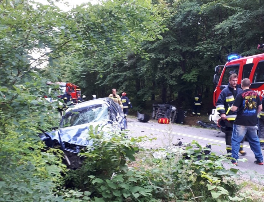 Wypadek na trasie Mieroszyno - Tupadły (19.08.2019)