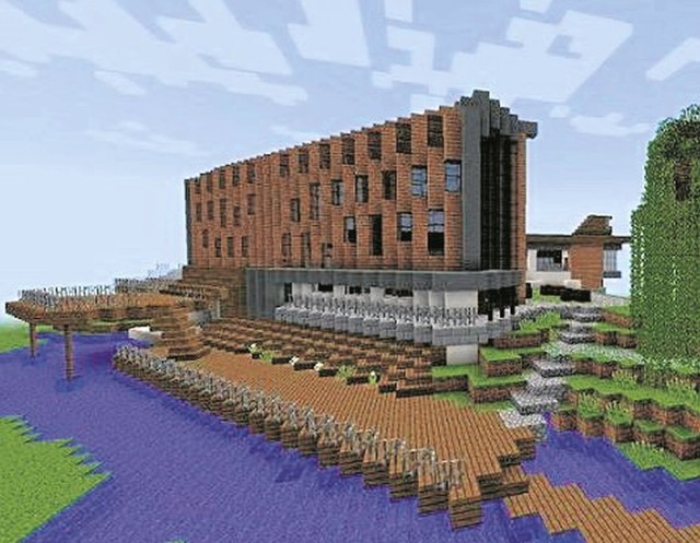 Tak w wirtualnym świecie popularnego Minecrafta wygląda bydgoska Marina i Wyspa Młyńska