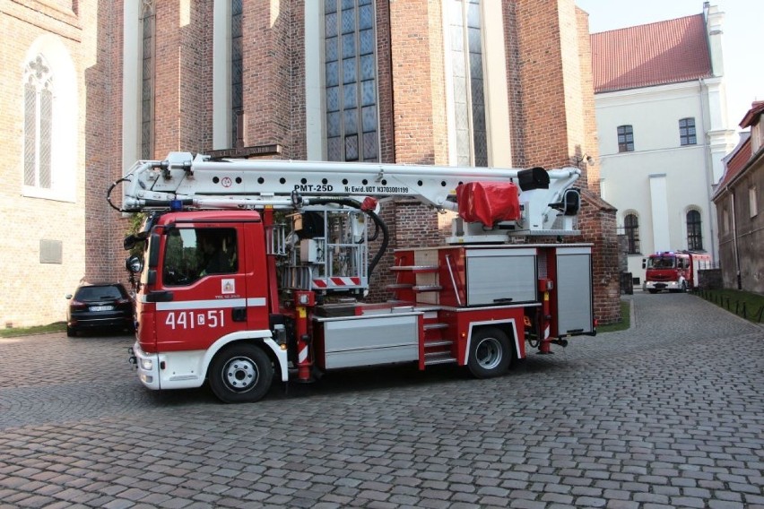 Ćwiczenia strażackie w Bazylice w Grudziądzu.
