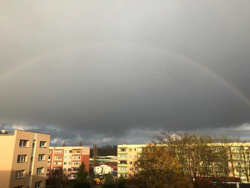 Listopadowa tęcza nad Goleniowem. Zdjęcia od Czytelnika