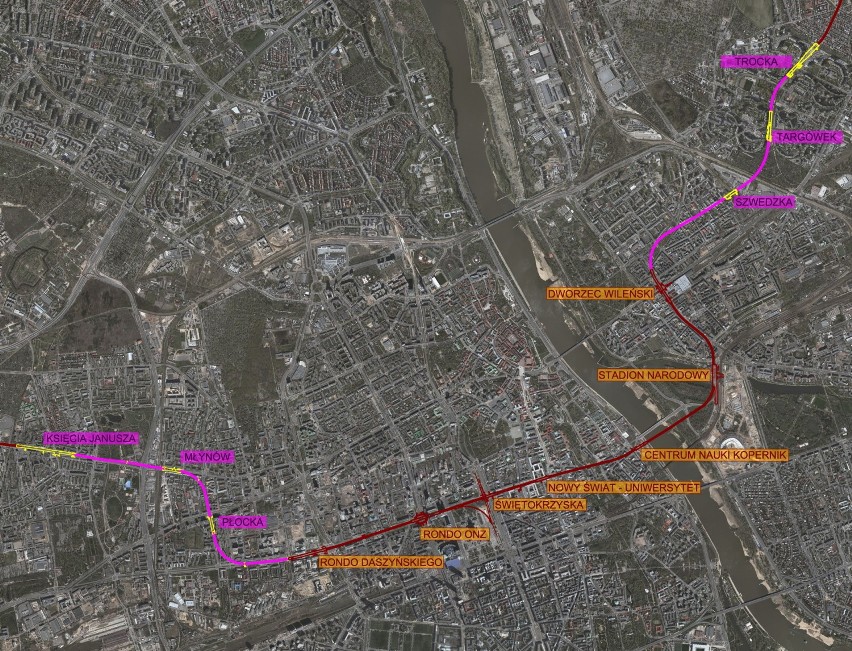 Metro Warszawa. Na wyświetlaczach pojawiła się trasa z przyszłości. Nikt nie wiedział o takich planach