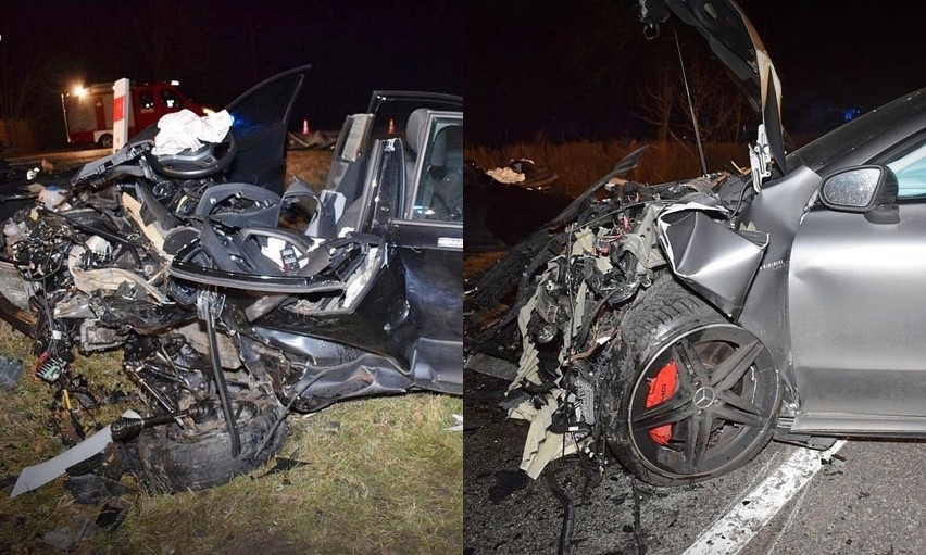 Śmiertelny wypadek koło Zamościa. Mercedes zderzył się czołowo ze skodą. Pasażerowie zostali zakleszczeni w pojeździe. Zginął 73-latek