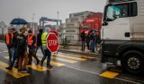 Przewoźnicy przyblokowali gdański DCT. Protest kierowców samochodów ciężarowych na ulicy Kontenerowej [zdjęcia]