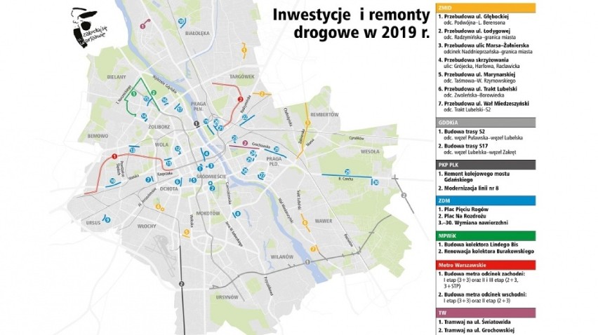 Remonty, Warszawa. W tym roku miasto planuje prawie 1,9 tys....