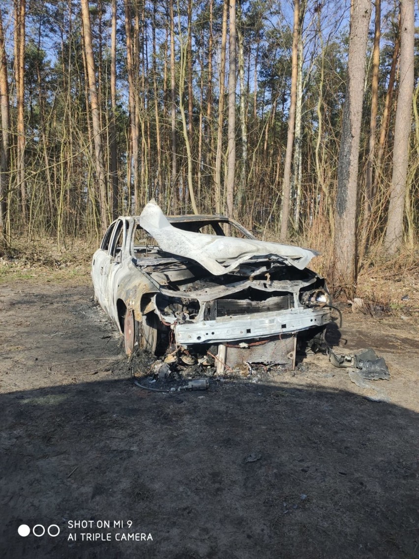 Pożar samochodu przy cmentarzu w Szadku. Prawdopodobne podpalenie