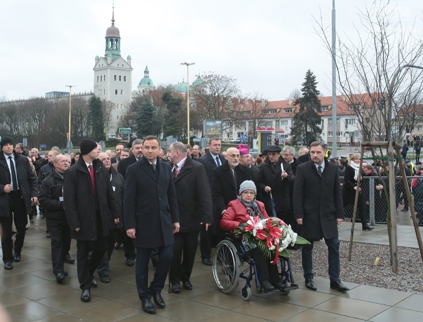 Prezydent Andrzej Duda na uroczystości 45-lecia wydarzeń z...