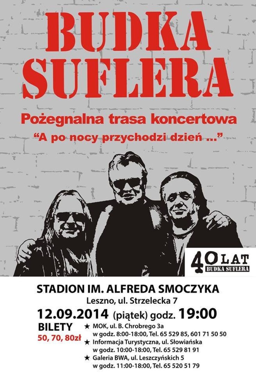 Koncert Budki Suflera w Lesznie już 12 września.
