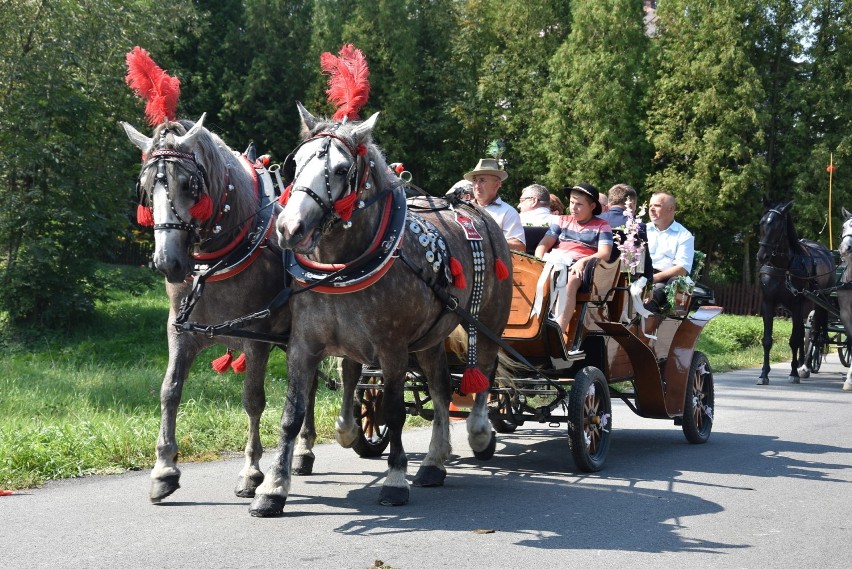 Parada zabytkowych strażackich sikawek konnych przejechała przez Lubczę [ZDJĘCIA]