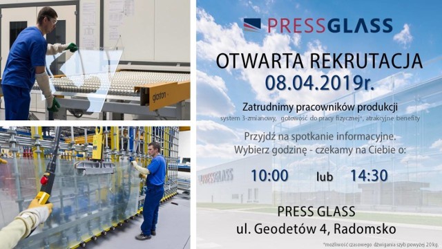 Otwarta rekrutacja w zakładzie Press Glass w Radomsku | Radomsko Nasze  Miasto