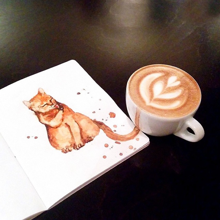 Koty jako kawa? Ilustratorka tworzy niesamowite kolarze w...