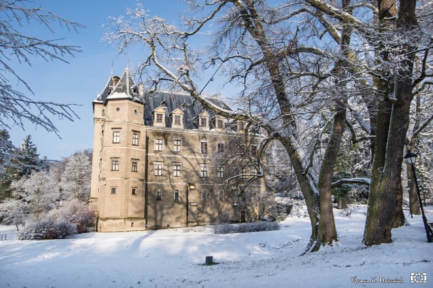 Zamek w Gołuchowie w zimowej scenerii