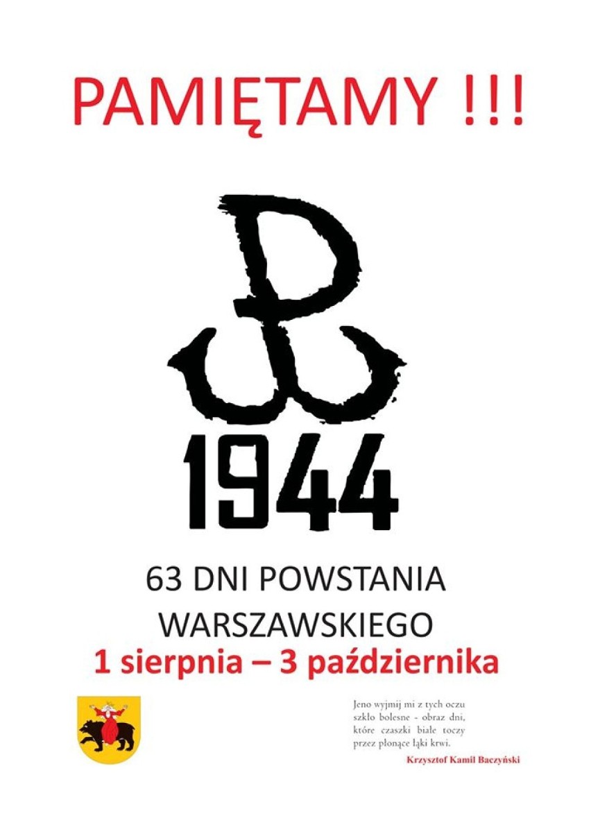 76. rocznica wybuchu Powstania Warszawskiego w Tomaszowie. 1 sierpnia zawyją syreny