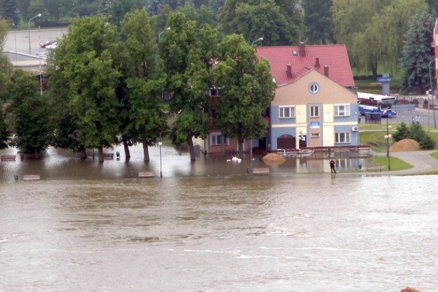 Krosno Odrzańskie podczas powodzi w 2010 roku.