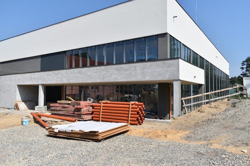 Plac budowy hali sportowej w Kluczach