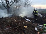 Żarki: pożar dzikiego wysypiska śmieci. Strażacy z PSP i OSP połączyli siły [ZDJĘCIA]